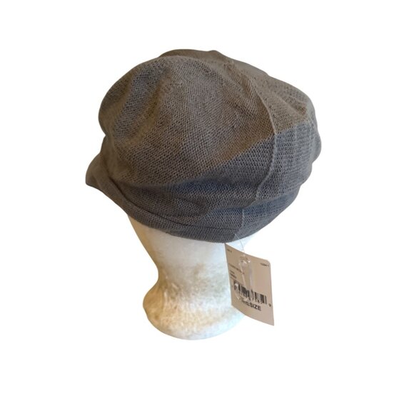 August Hat Company Womens Grey Acrylic Newsboy Cap With Flower Accent - Picture 3 of 6